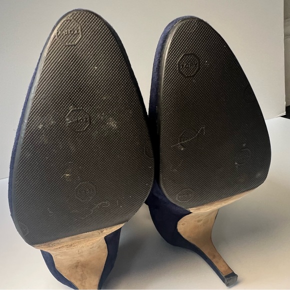 Manolo Blahnik Pamfilo 90mm Navy Blue Stretch Suede Over Knee Tall Boots 38.5 - Picture 6 of 8